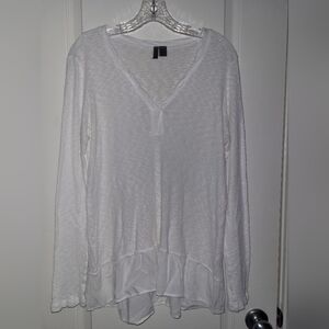Left of Center Cotton Blend White Longsleeved Tunic